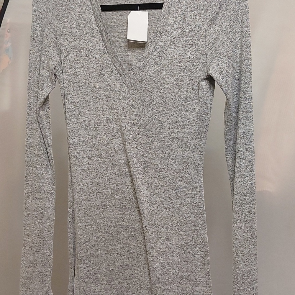 Wilfred free grey marled vneck, long sleeve dress